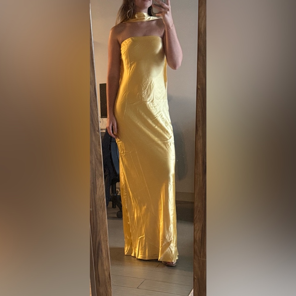 Reformation Oren Silk Dress - sunshine - Picture 4 of 4